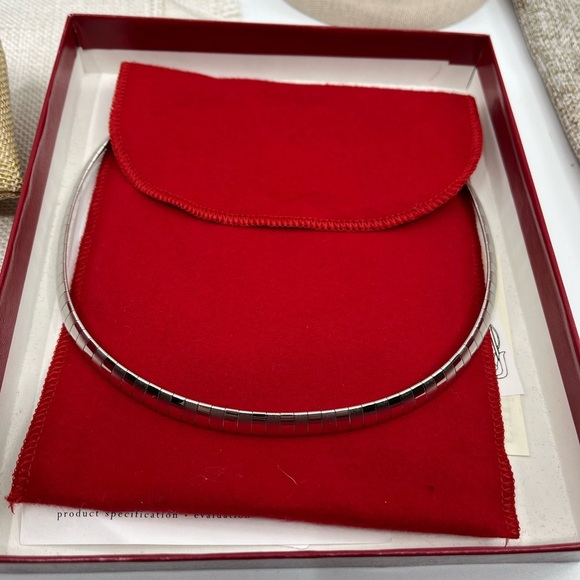 Vintage Kenneth Jay Lane Rhodium-Plated Omega Necklace with Original Box & Pouch - Picture 11 of 17